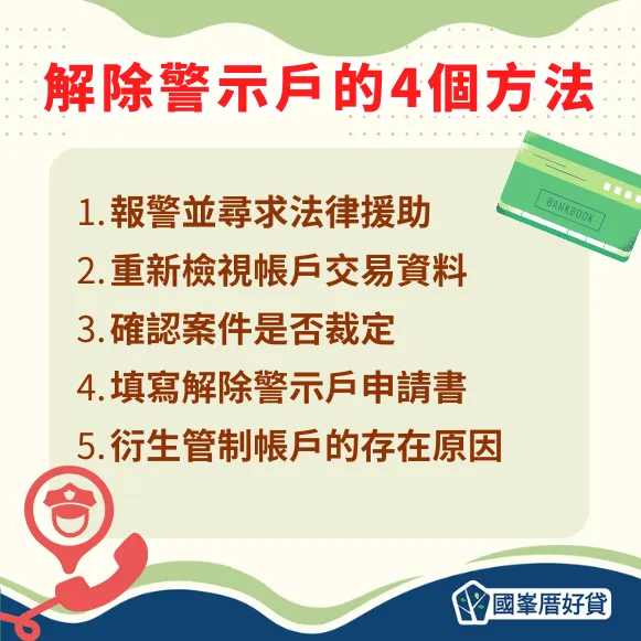 解除警示戶的4個方法